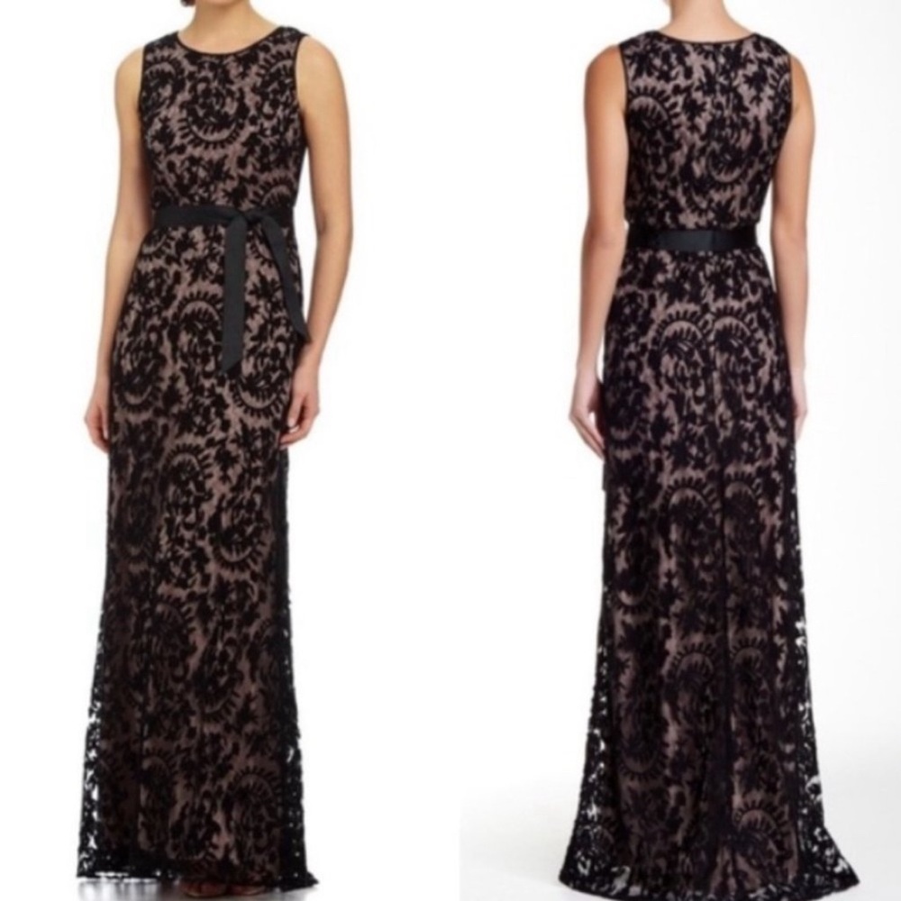 Adrianna Papell Black Lace Evening Gown